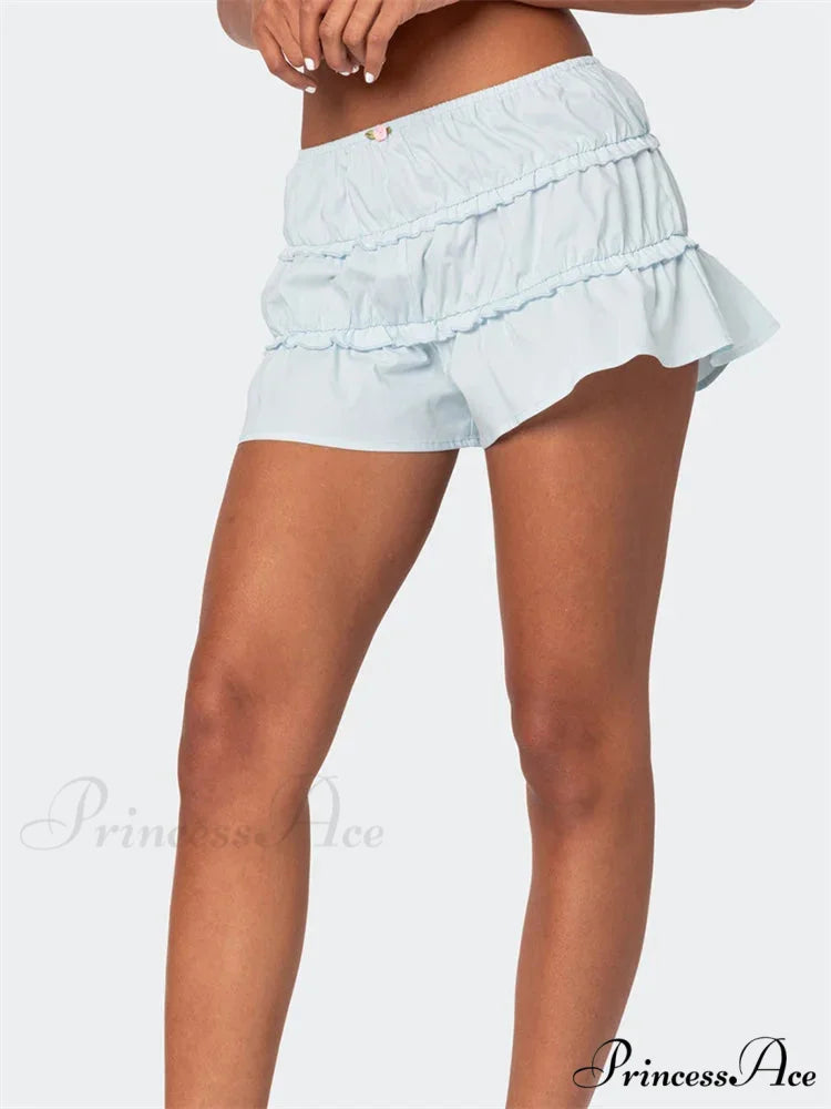 Frilled Unadorned Stretchy Waist Short