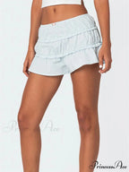 Frilled Unadorned Stretchy Waist Short