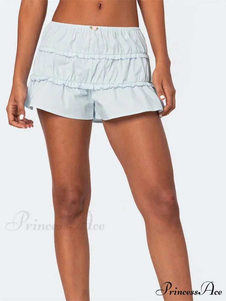 Frilled Unadorned Stretchy Waist Short