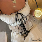 Frills Fasten-Up Crop Top A-line Maxi Skirt Two Pieces Set