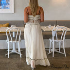 Frills Fasten-Up Crop Top A-line Maxi Skirt Two Pieces Set