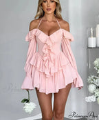 Frilly Flounce Sleeve Short Dress