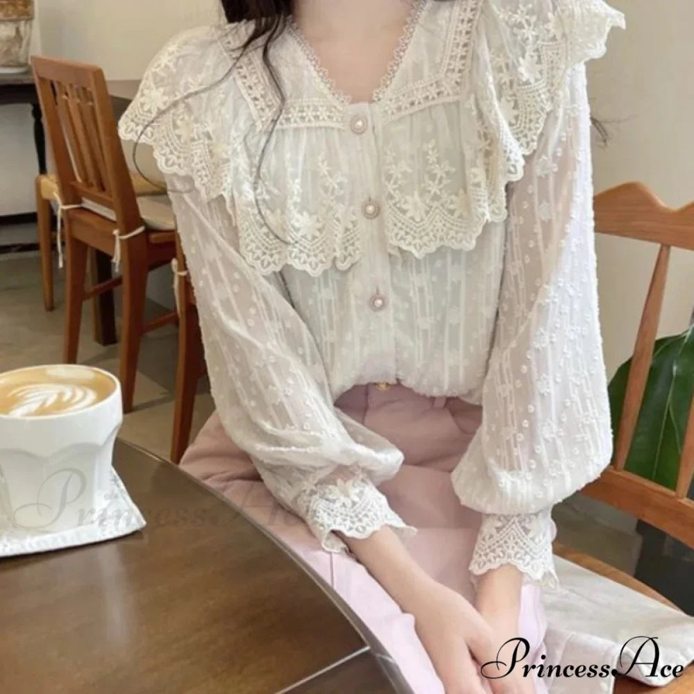 Frilly Fringe Long Sleeve Top Charming Top
