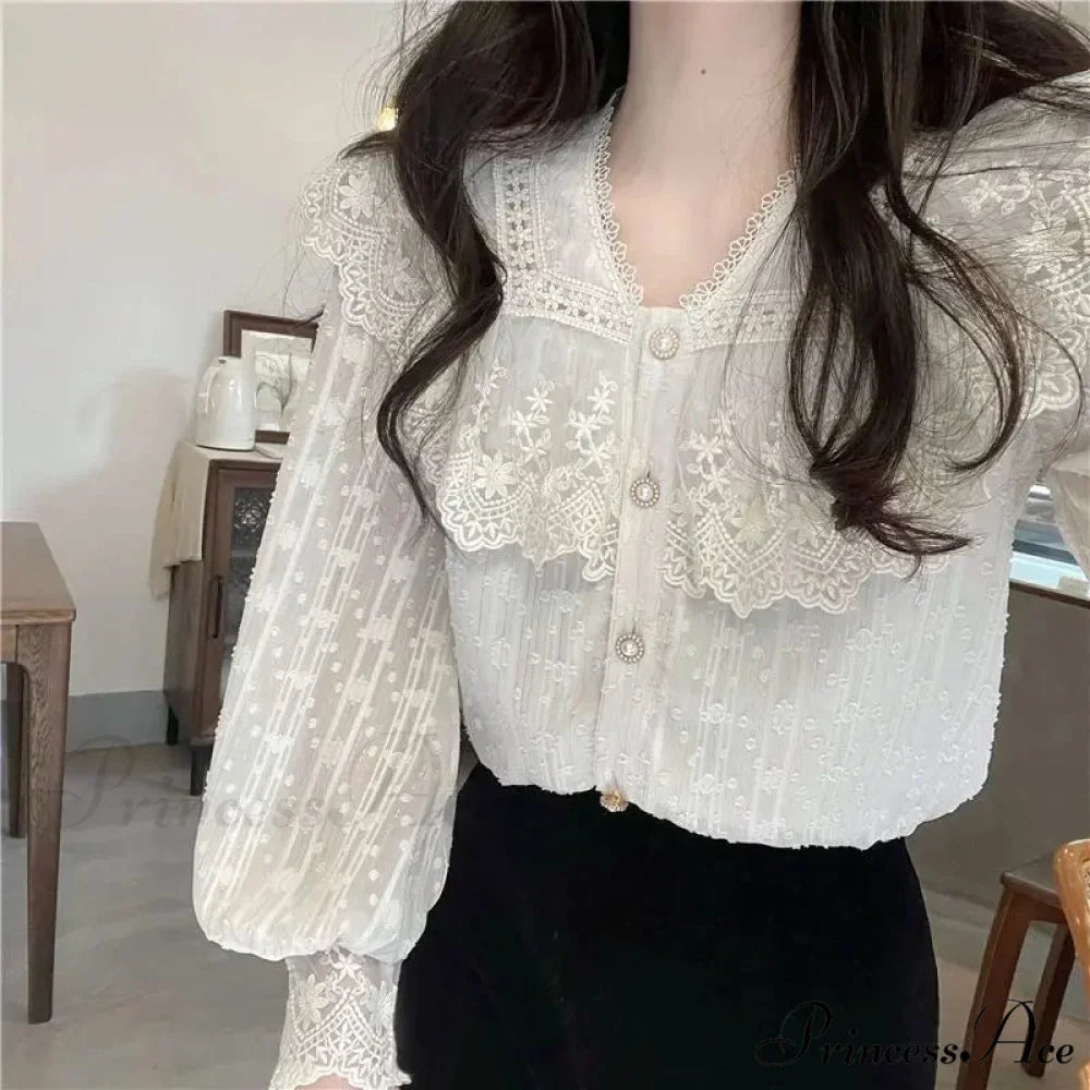 Frilly Fringe Long Sleeve Top Charming Top