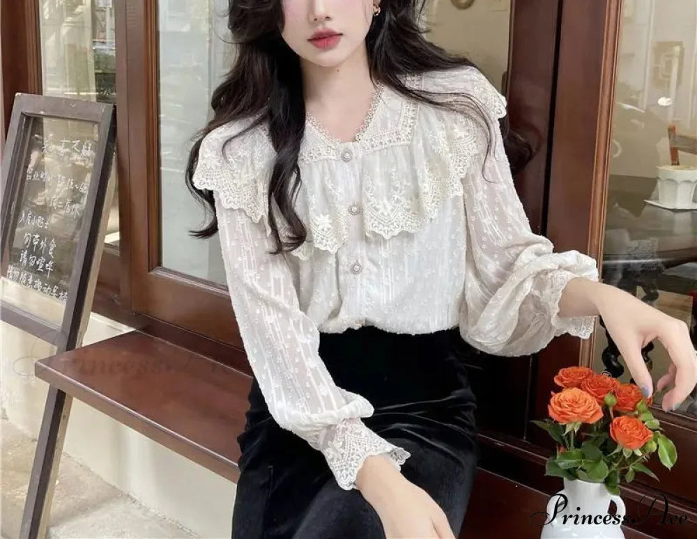 Frilly Fringe Long Sleeve Top Charming Top