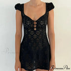 Frilly Ruffle Open-Back Short Dress