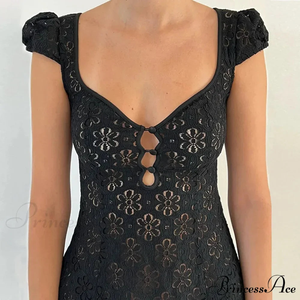 Frilly Ruffle Open-Back Short Dress