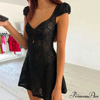 Frilly Ruffle Open-Back Short Dress