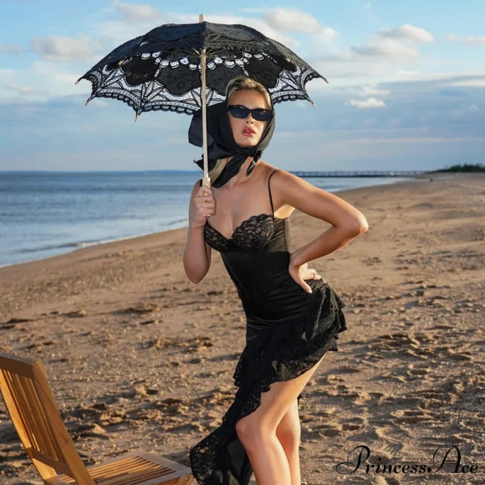 Frilly Split Bandeau Form-Fitting Sophisticated Prom Dress