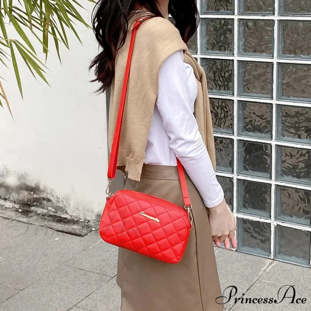 Fringe Stitching Camera Crossbody Bag