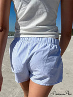 Front Button Checkered Lounge Short