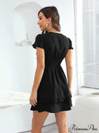 Front Color Mini Crepe Tie for Solid Gown Women