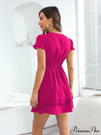 Front Color Mini Crepe Tie for Solid Gown Women