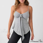 Front Division Bind Knot Crop Top