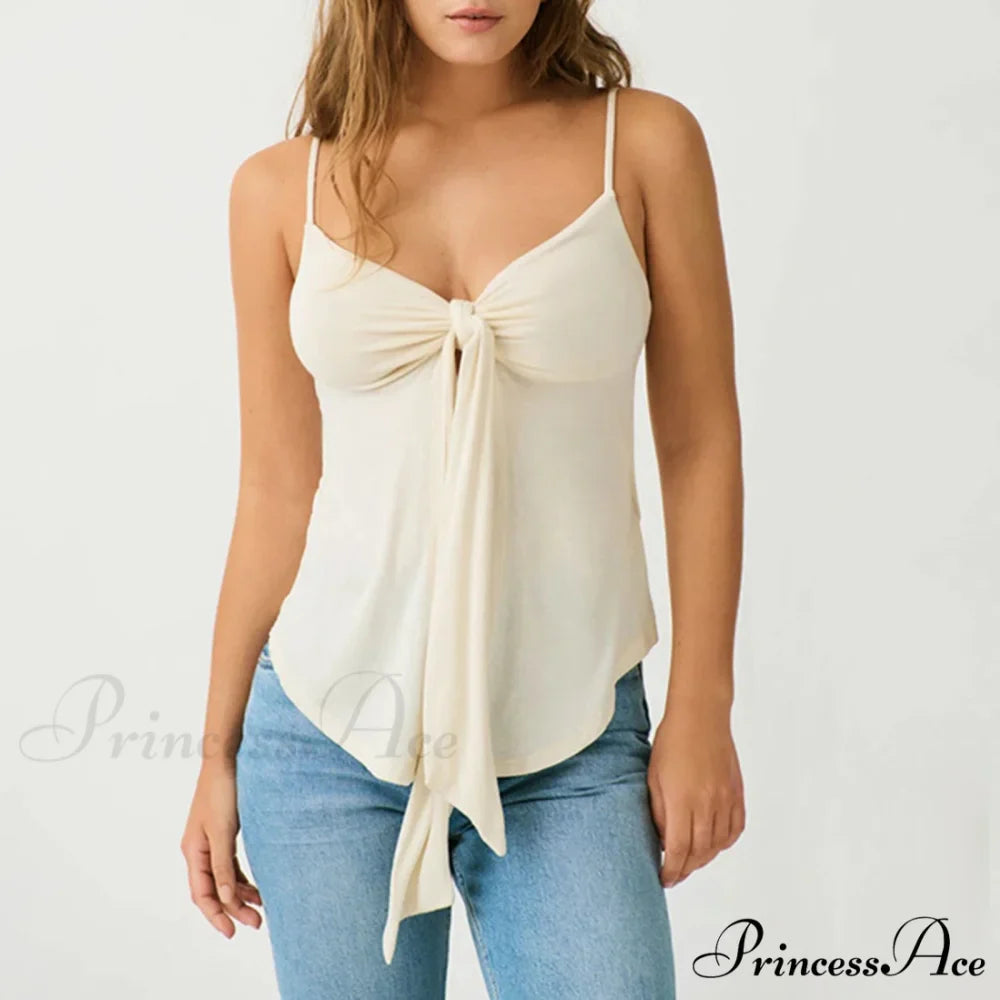 Front Division Bind Knot Crop Top