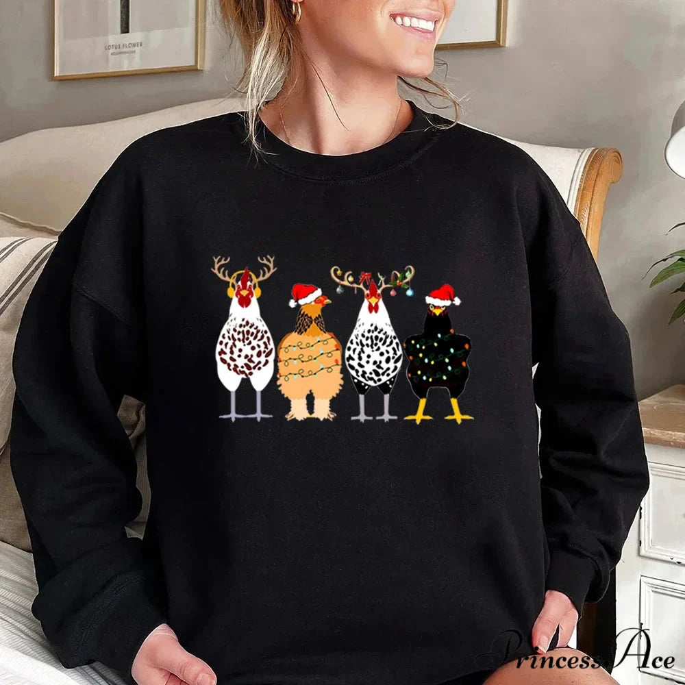 Funny Chickens Animal Cute Farmer Country Farm Gift Christmas Hoodie