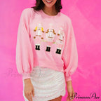 Funny Imcute Sequin Nutcracker Graphic Long Sleeve Christmas Hoodie