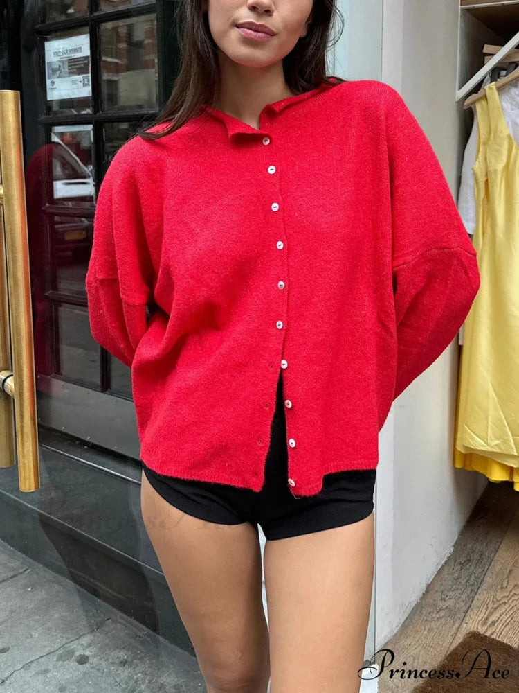 Furry Button-Front Extended Sleeve Knit Cardigan