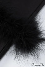 Fuzzy Tiered Cami Dress with Rhinestones