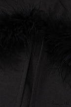 Fuzzy Tiered Cami Dress with Rhinestones