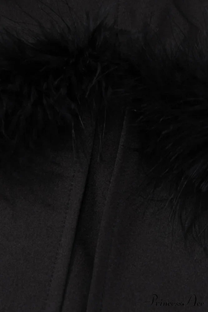 Fuzzy Tiered Cami Dress with Rhinestones