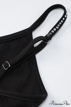 Fuzzy Tiered Cami Dress with Rhinestones