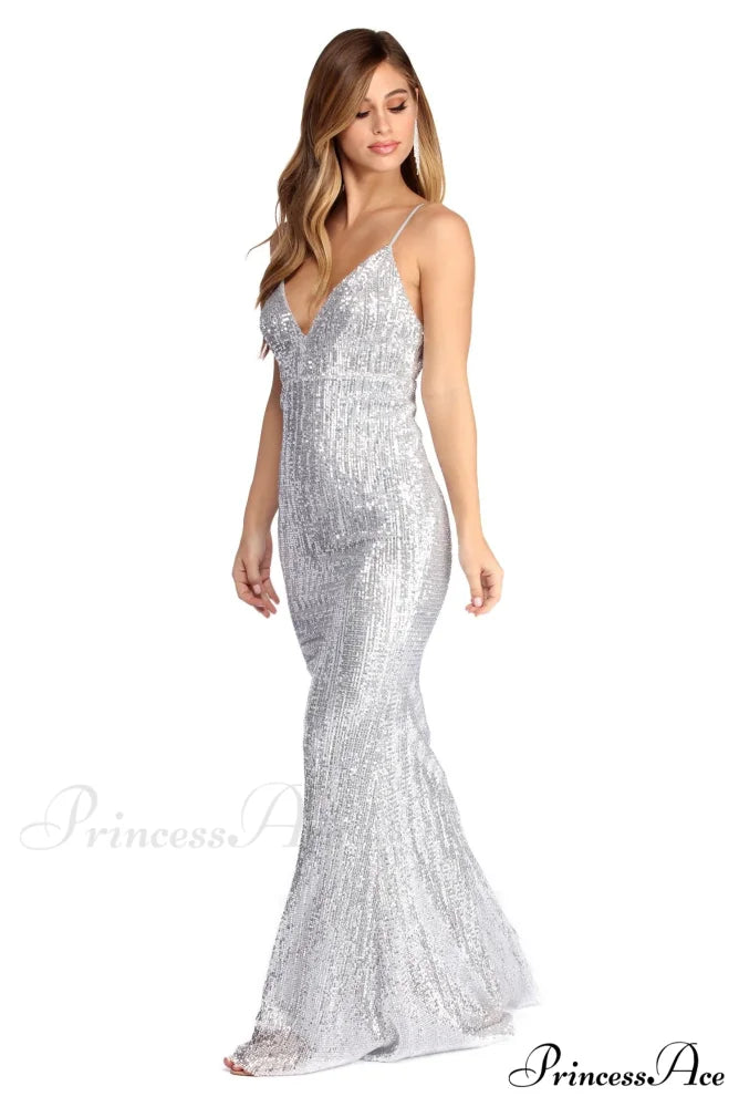 Gabriela Formal Stylish Sequin Glam Dress