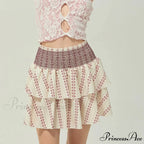 Gathered Blossom Tiered Frill Skirt