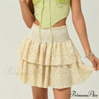 Gathered Blossom Tiered Frill Skirt