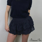 Gathered Bohemian Seaside Frill Skirt