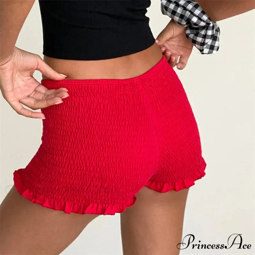 Gathered Frilled Stretchy Waist Short