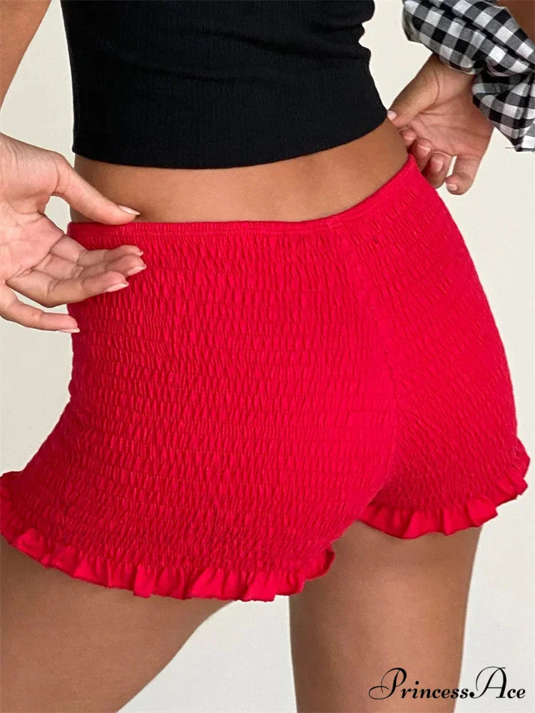 Gathered Frilled Stretchy Waist Short