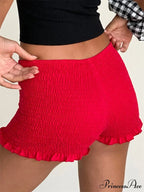 Gathered Frilled Stretchy Waist Short
