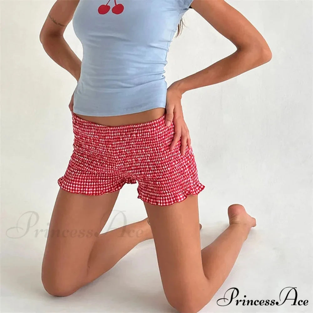 Gathered Frilled Stretchy Waist Short