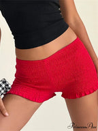 Gathered Frilled Stretchy Waist Short