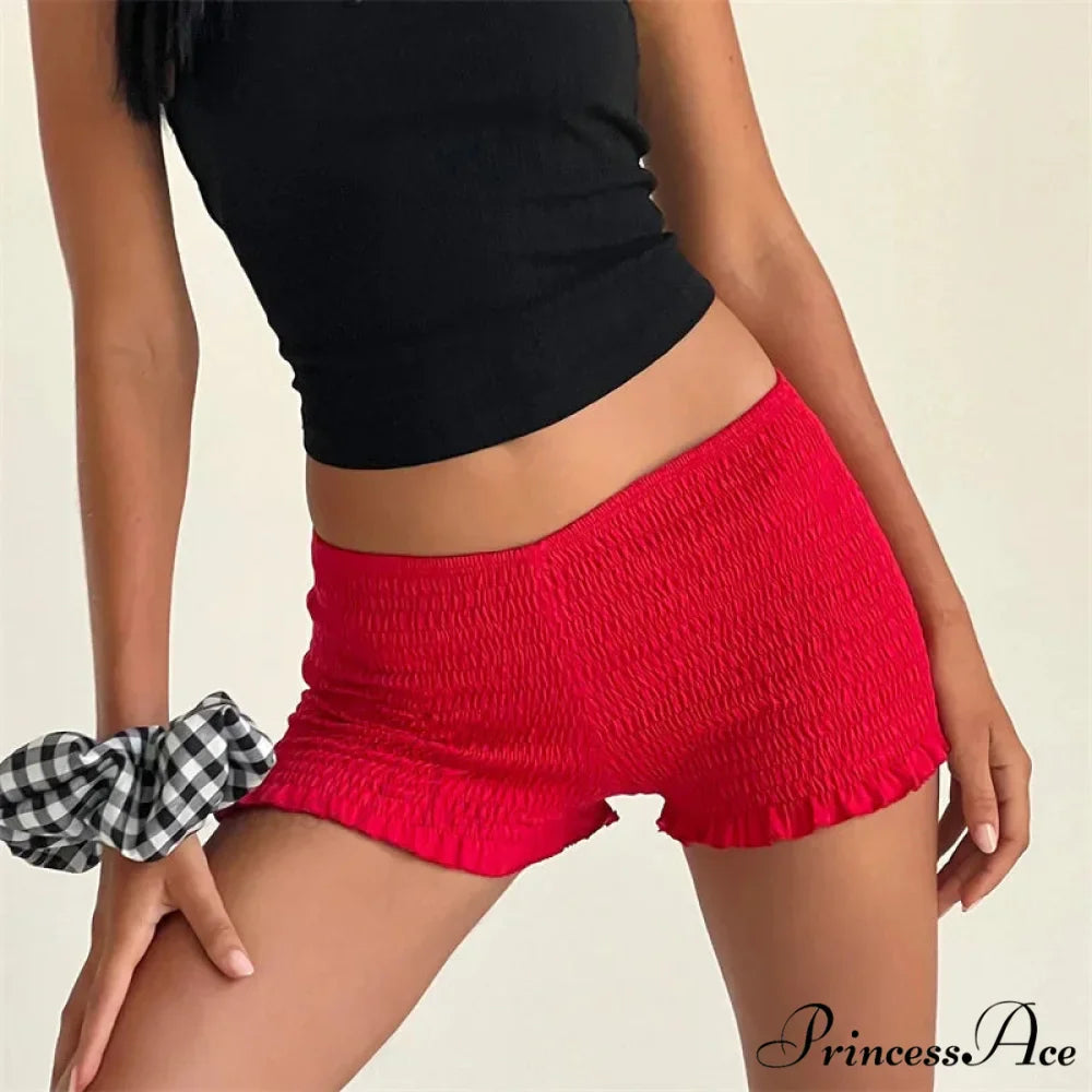 Gathered Frilled Stretchy Waist Short