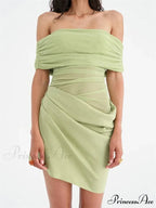 Gathered Net Celebration Mini Dress