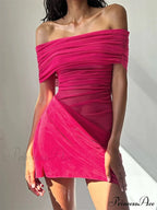 Gathered Net Celebration Mini Dress