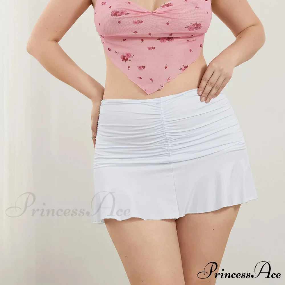 Gathered Sweet Undulation Pleated Skirt