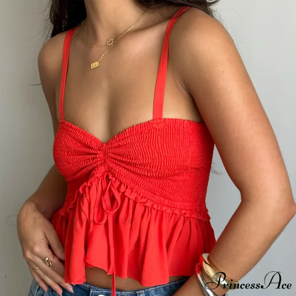 Gathered Sweetheart Crop Top