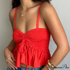 Gathered Sweetheart Crop Top