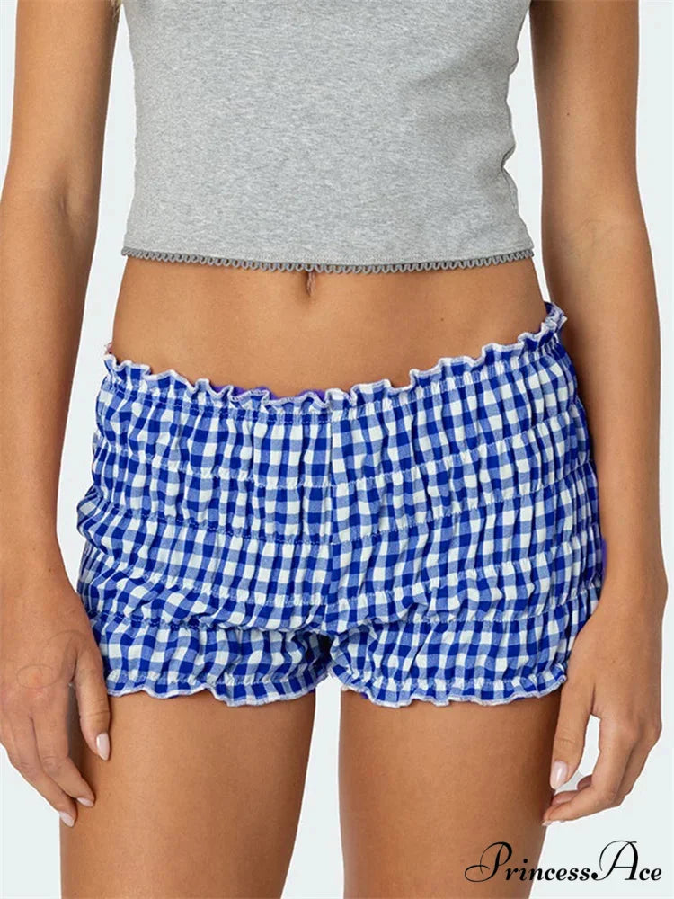 Gathered Tartan Tailored Short