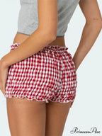 Gathered Tartan Tailored Short