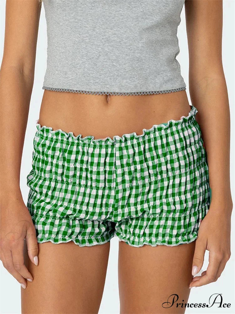 Gathered Tartan Tailored Short