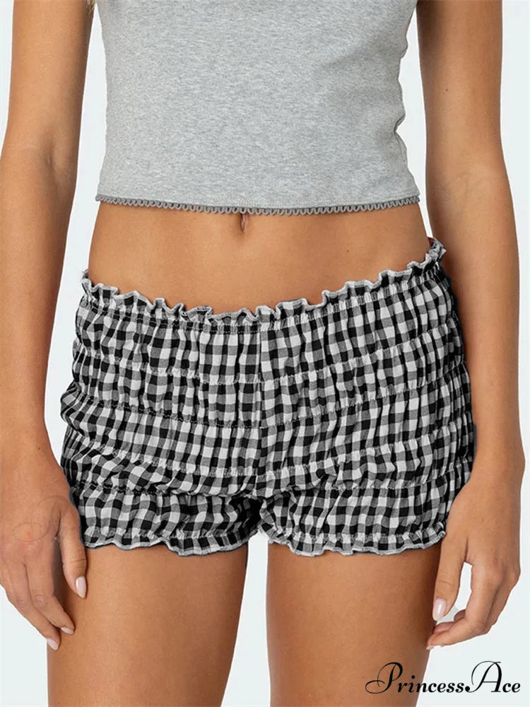Gathered Tartan Tailored Short