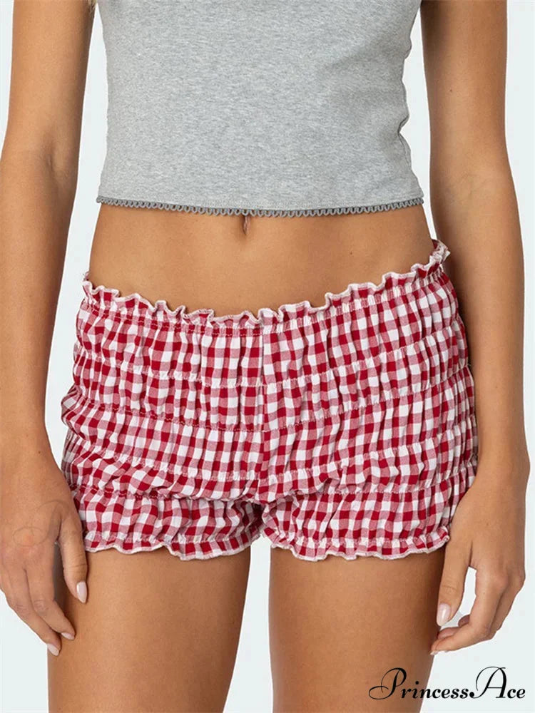 Gathered Tartan Tailored Short