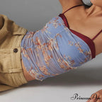 Gathered Thin Strap Crop Top