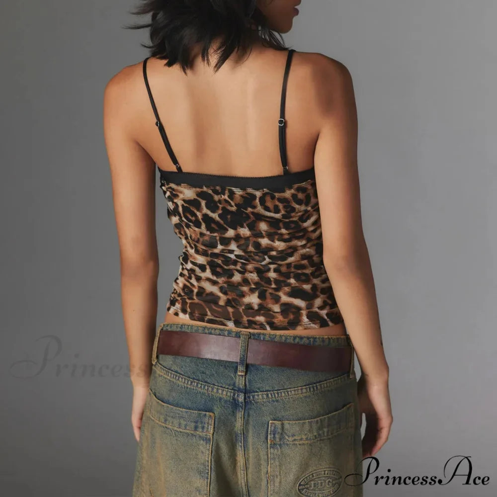 Gathered Thin Strap Crop Top