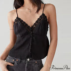 Gathered V-Neck Solid Crop Top