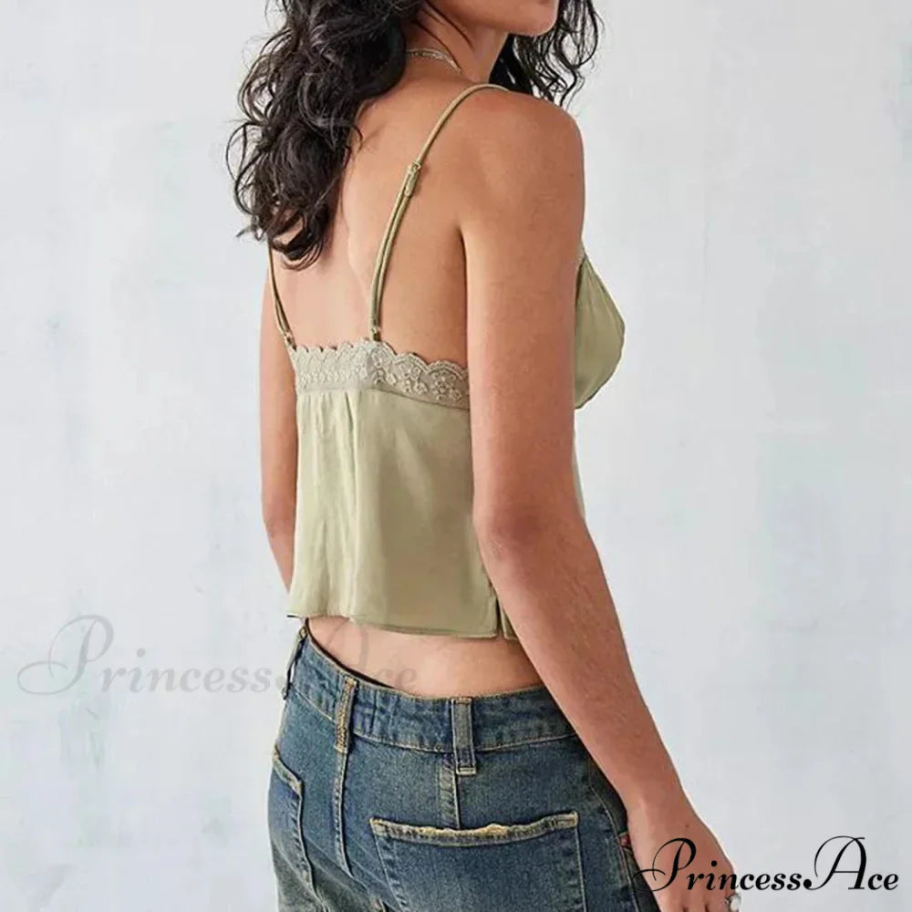 Gathered V-Neck Solid Crop Top